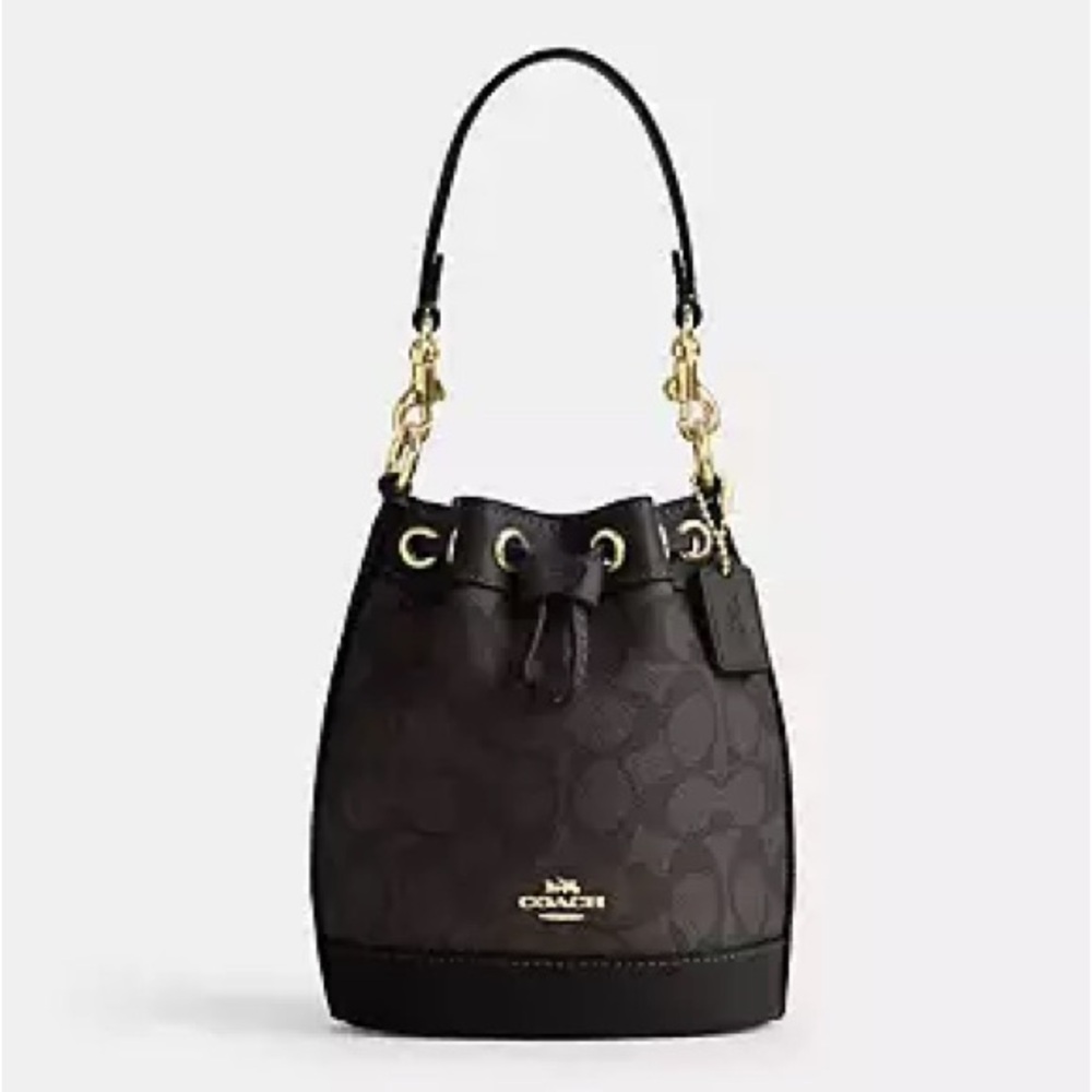 NWT 	Coach Mini Bucket Bag In Signature Canvas